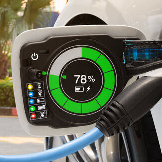 Electric vehicle changing on street parking with graphical user