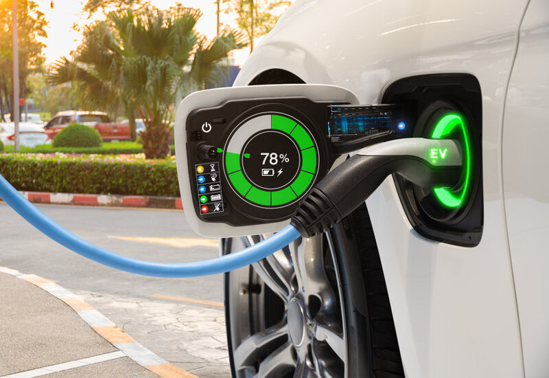 Electric vehicle changing on street parking with graphical user