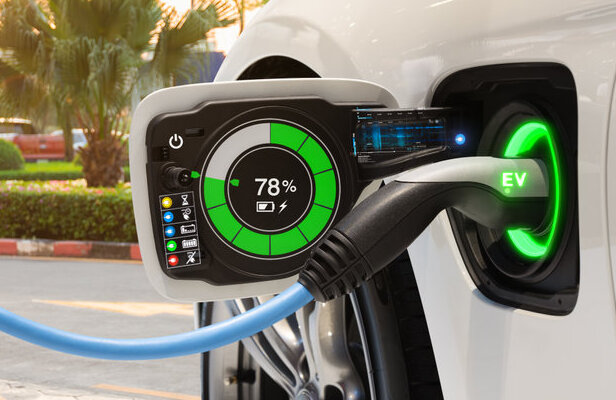 Electric vehicle changing on street parking with graphical user